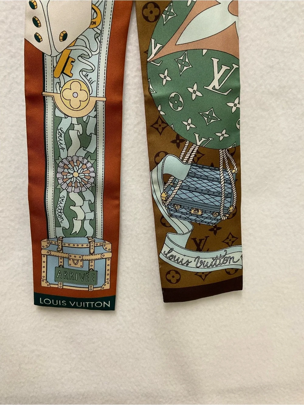 Louis Vuitton Brown & Orange Journey Bandeau with Pastel Motifs